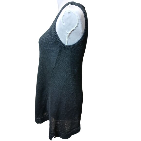 Lauren Ralph Lauren Womens Black Linen Swing Sweater Tank Textured Top Medium - Picture 5 of 7